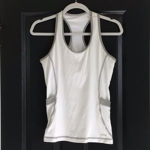 Sofibella white tennis tank with built in bra